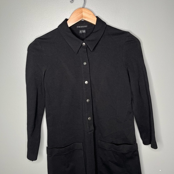 Theory Erimenthia Fixture Shirtdress - Black - Picture 5 of 11